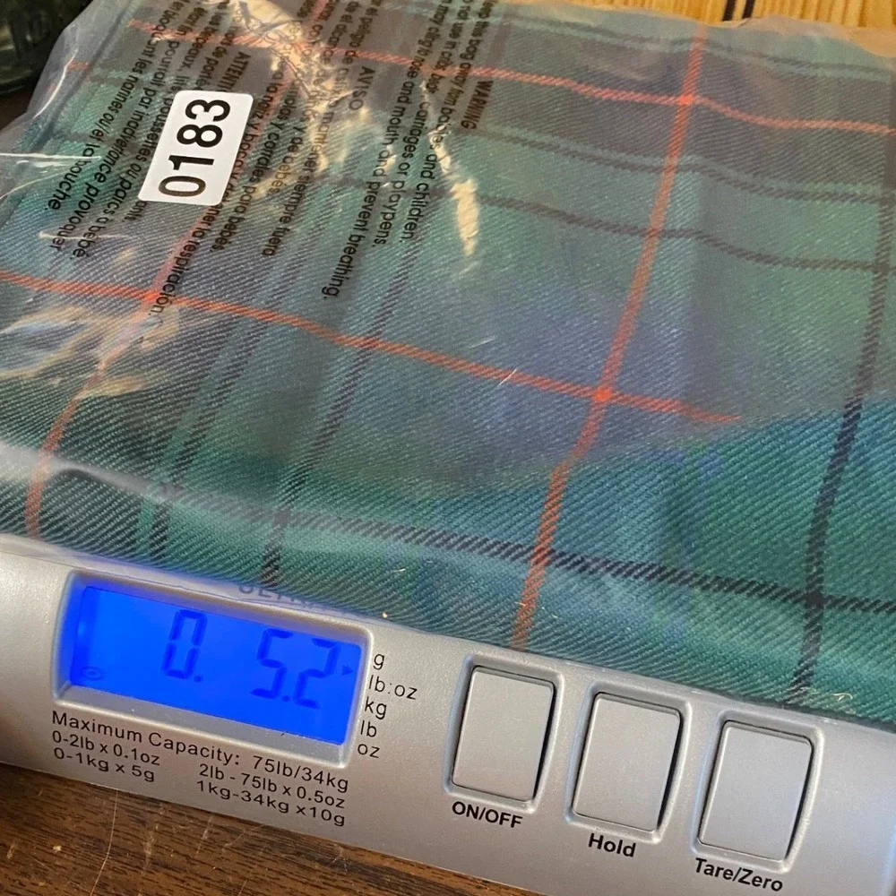 Lochcarron Scotland Scarf Green Blue Orange Tartan Plaid 100% Pure Wool Fringe